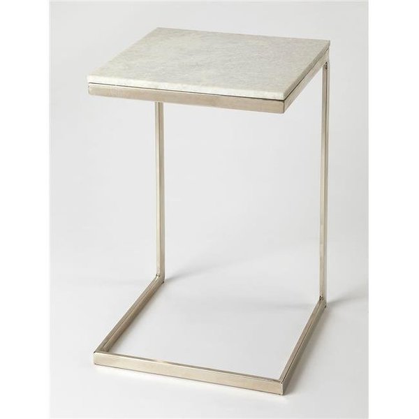 Butler Specialty Company Butler Specialty 9349220 Lawler Metal & Marble End Table; Nickel 9349220